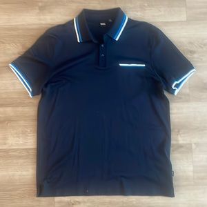 BOSS Polo Shirt. Navy as Base Color. XXL